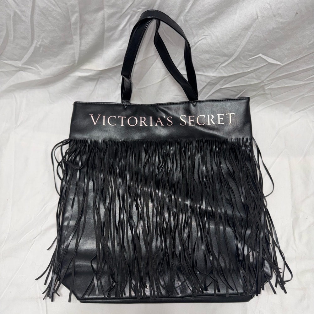 Victoria's Secret Black Tote with Fringe
